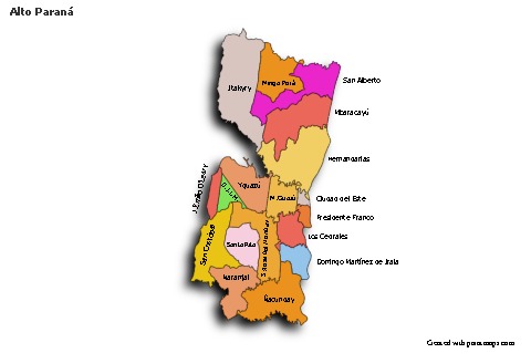 Sample Maps for Alto Paraná (colored,shadowy)