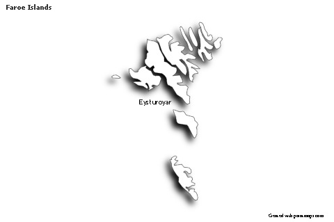Sample Maps for Faroe Islands (black-white,shadowy)