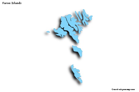 Sample Maps for Faroe Islands (blue,outline,shadowy)