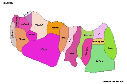 Trabzon için Örnek Haritalar (renkli)