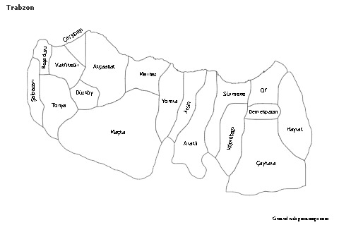 Trabzon için Örnek Haritalar (siyah-beyaz)