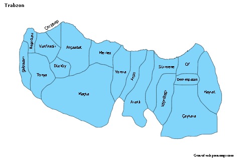 Trabzon için Örnek Haritalar (mavi)