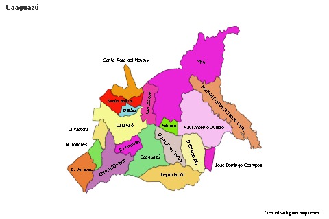 Mapas de muestra para Caaguazú (coloreado)