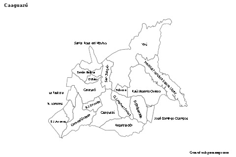Mapas de muestra para Caaguazú (blanco-negro)
