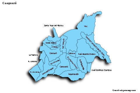 Mapas de muestra para Caaguazú (azul,sombrío)