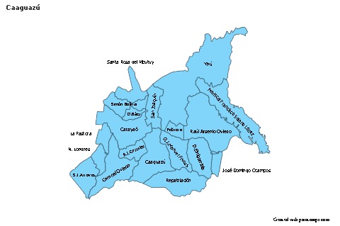 Mapas de muestra para Caaguazú (azul)