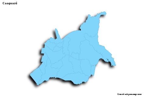 Mapas de muestra para Caaguazú (azul,contorno,sombrío)