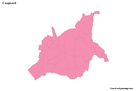 Mapas de muestra para Caaguazú (rosa,contorno)