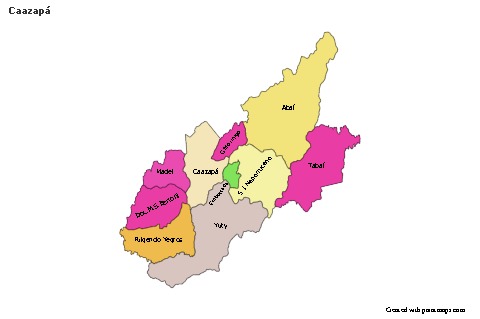 Contoh Peta untuk Caazapá (berwarna)