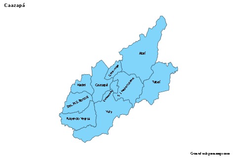 Contoh Peta untuk Caazapá (biru)