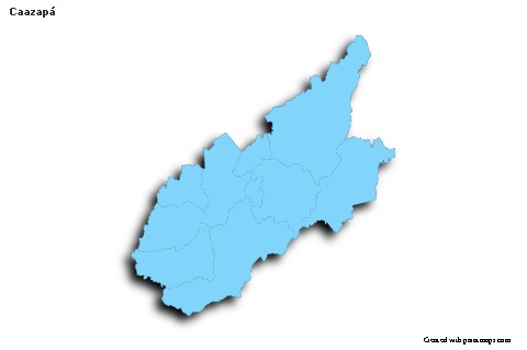 Contoh Peta untuk Caazapá (biru,garis luar,bayangan)