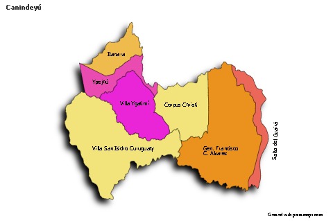Sample Maps for Canindeyú (colored,shadowy)