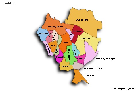 Cordillera için Örnek Haritalar (renkli,gölgeli)