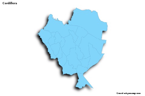 Cordillera için Örnek Haritalar (mavi,anahat,gölgeli)