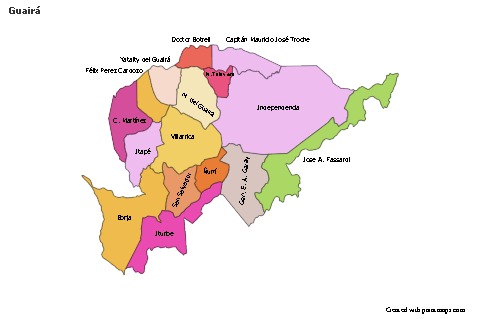 Sample Maps for Guairá (colored)