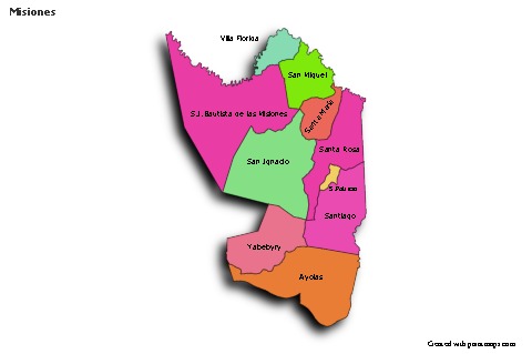 Sample Maps for Misiones (colored,shadowy)