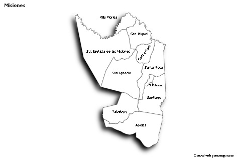 Sample Maps for Misiones (black-white,shadowy)
