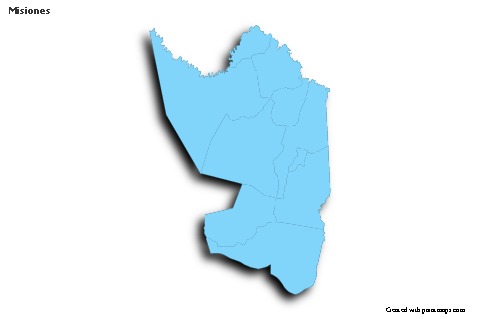 Sample Maps for Misiones (blue,outline,shadowy)