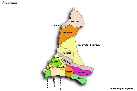 Contoh Peta untuk Ñeembucú (berwarna,bayangan)