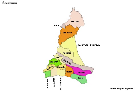 Contoh Peta untuk Ñeembucú (berwarna)