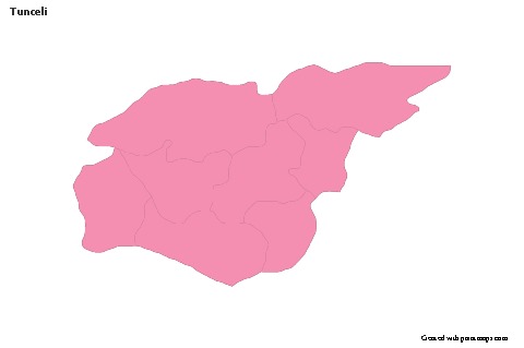 Tunceli için Örnek Haritalar (pembe,anahat)