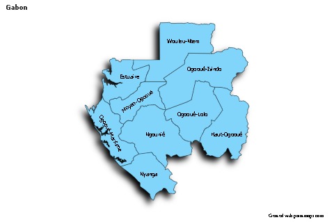 Sample Maps for Gabon (blue,shadowy)