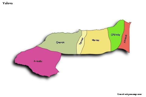 Contoh Peta untuk Yalova (berwarna,bayangan)