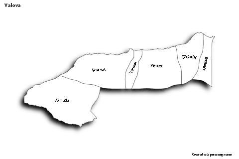 Contoh Peta untuk Yalova (hitam-putih,bayangan)
