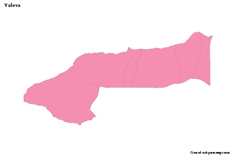 Contoh Peta untuk Yalova (merah jambu,garis besar)