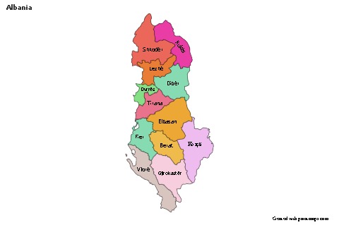 Sample Maps for Albania (colored)