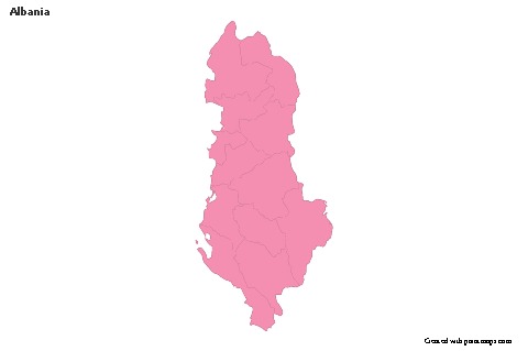 Sample Maps for Albania (pink,outline)