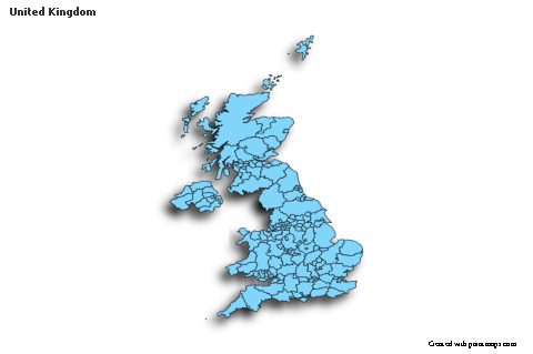 Sample Maps for United Kingdom (blue,shadowy)