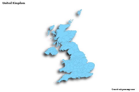 Sample Maps for United Kingdom (blue,outline,shadowy)