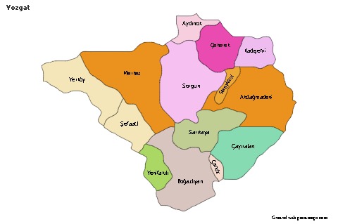 Yozgat için Örnek Haritalar (renkli)