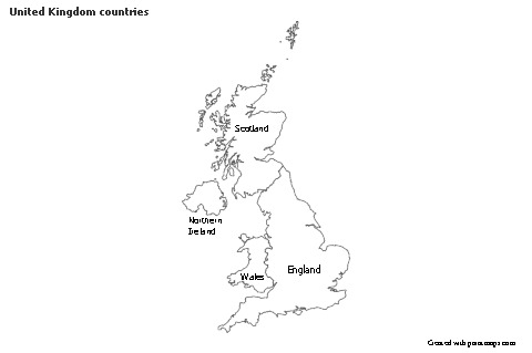 Sample Maps for United Kingdom countries (black-white)