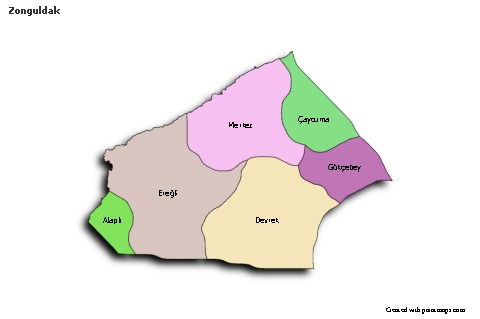Sample Maps for Zonguldak (colored,shadowy)