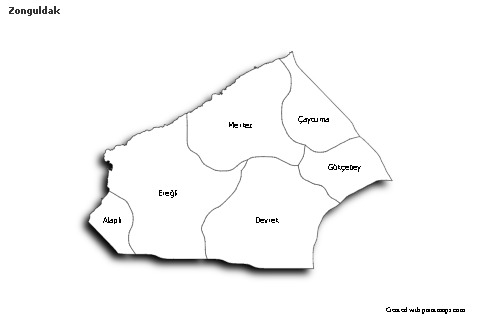 Sample Maps for Zonguldak (black-white,shadowy)