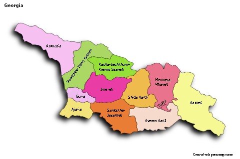 Sample Maps for Georgia (colored,shadowy)