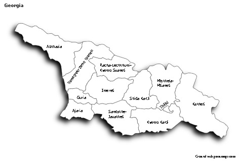 Sample Maps for Georgia (black-white,shadowy)