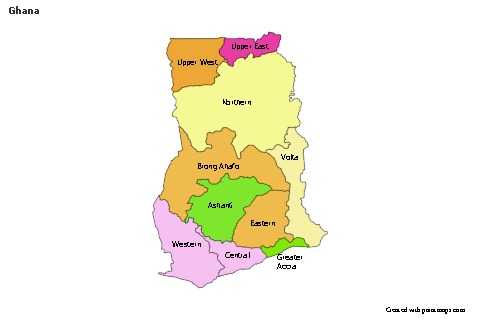 Sample Maps for Ghana (colored)