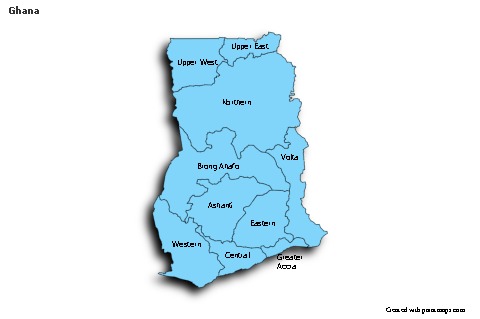 Sample Maps for Ghana (blue,shadowy)