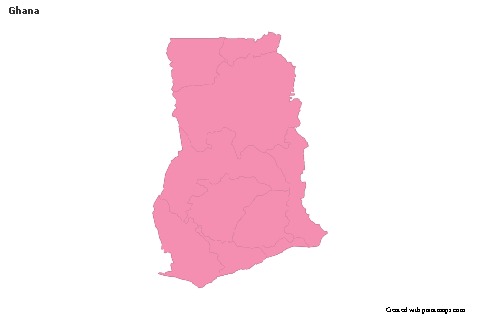 Sample Maps for Ghana (pink,outline)