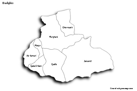Sample Maps for Badghis (black-white,shadowy)