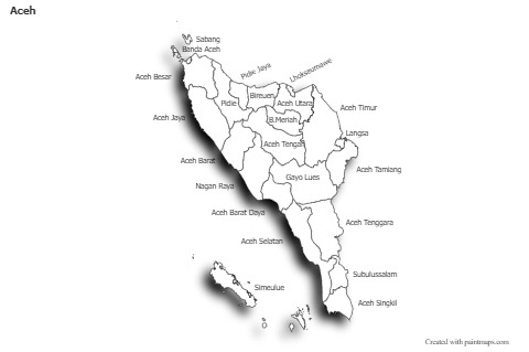 Sample Maps for Aceh (black-white,shadowy)