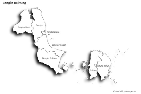 Contoh Peta untuk Bangka Belitung (hitam-putih,bayangan)