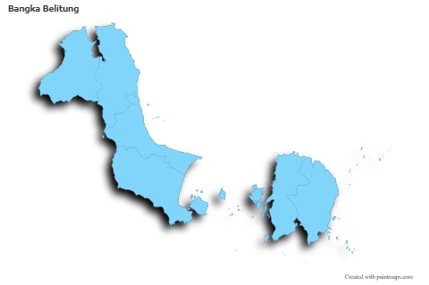 Contoh Peta untuk Bangka Belitung (biru,garis luar,bayangan)