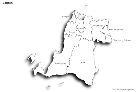 Banten için Örnek Haritalar (siyah-beyaz,gölgeli)