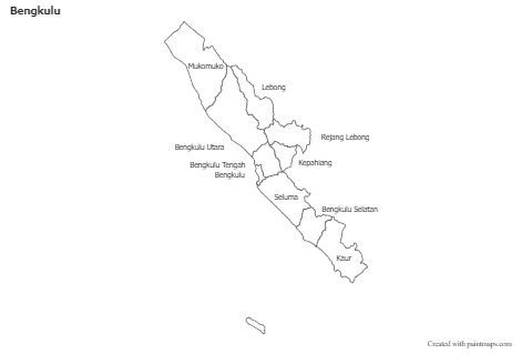 Bengkulu için Örnek Haritalar (siyah-beyaz)