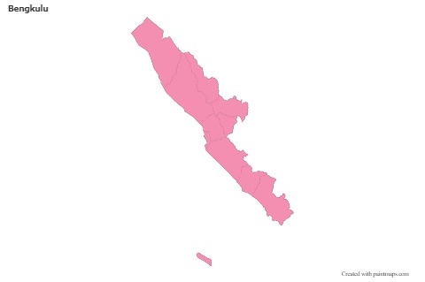 Bengkulu için Örnek Haritalar (pembe,anahat)