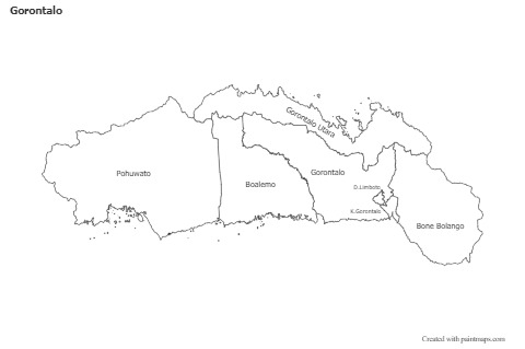 Gorontalo için Örnek Haritalar (siyah-beyaz)